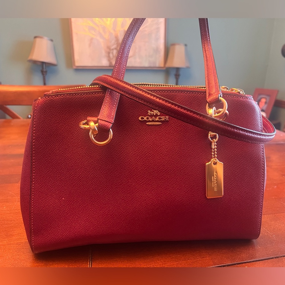 Coach Burgundy Satchel Bag - Picture 3 of 9